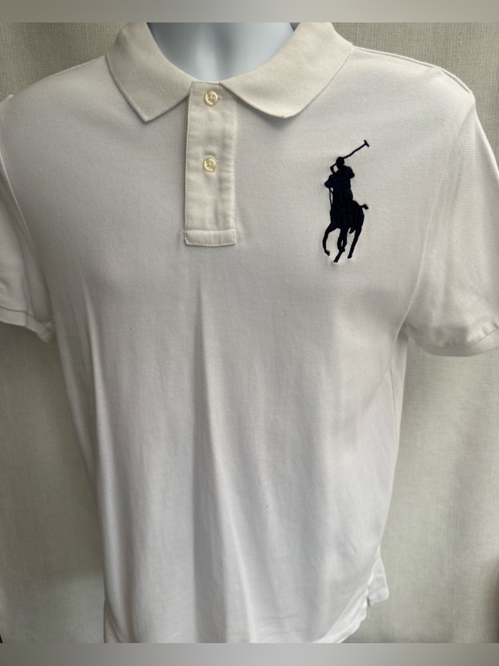 Boy's Polo by Ralph Lauren White Polo with Navy Pony